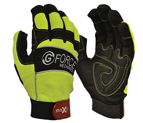 MAXISAFE GLOVES G-FORCE MECHANICS HI-VIS FULL FINGER MED